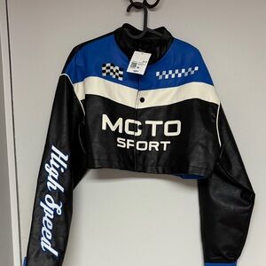 Forever 21 Blue and White Checkered Jacket